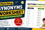 matching synonyms worksheet