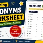matching synonyms worksheet
