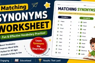 matching synonyms worksheet