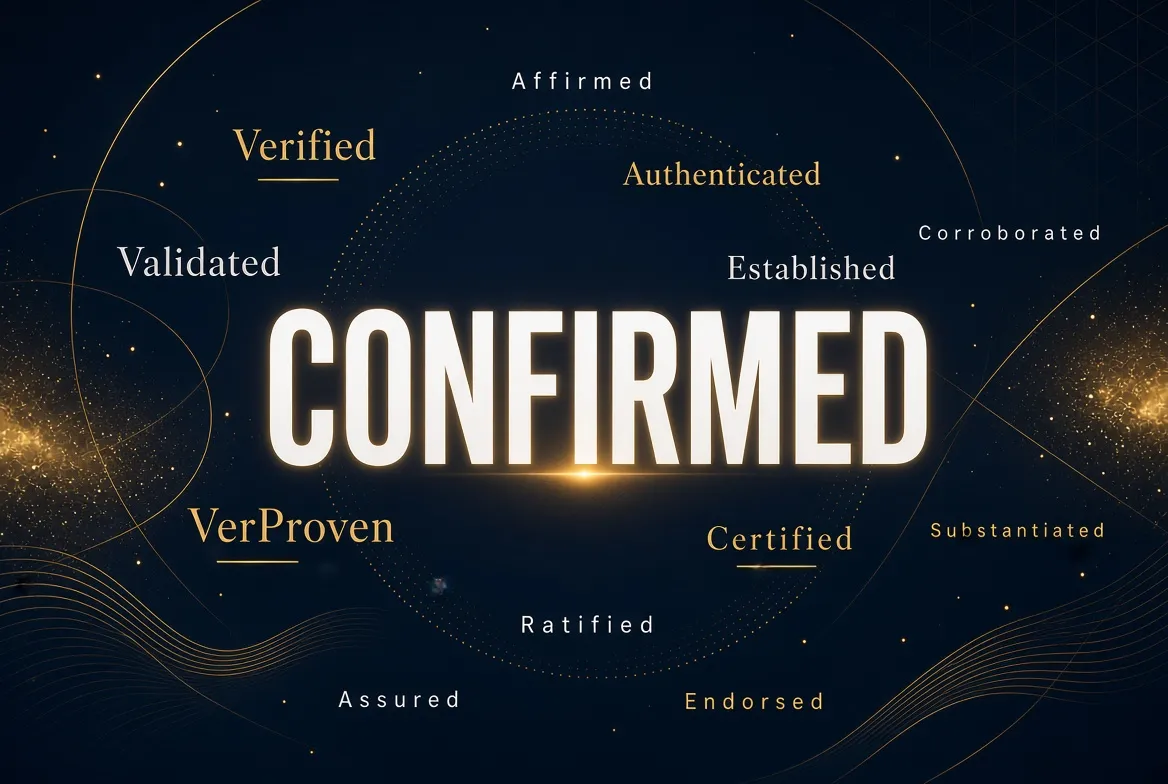 synonyms for confirmed