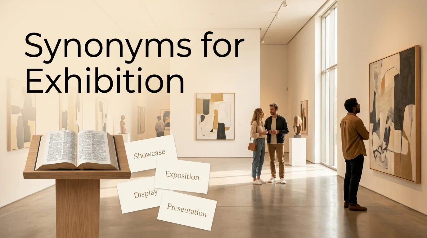 synonyms for exhibition