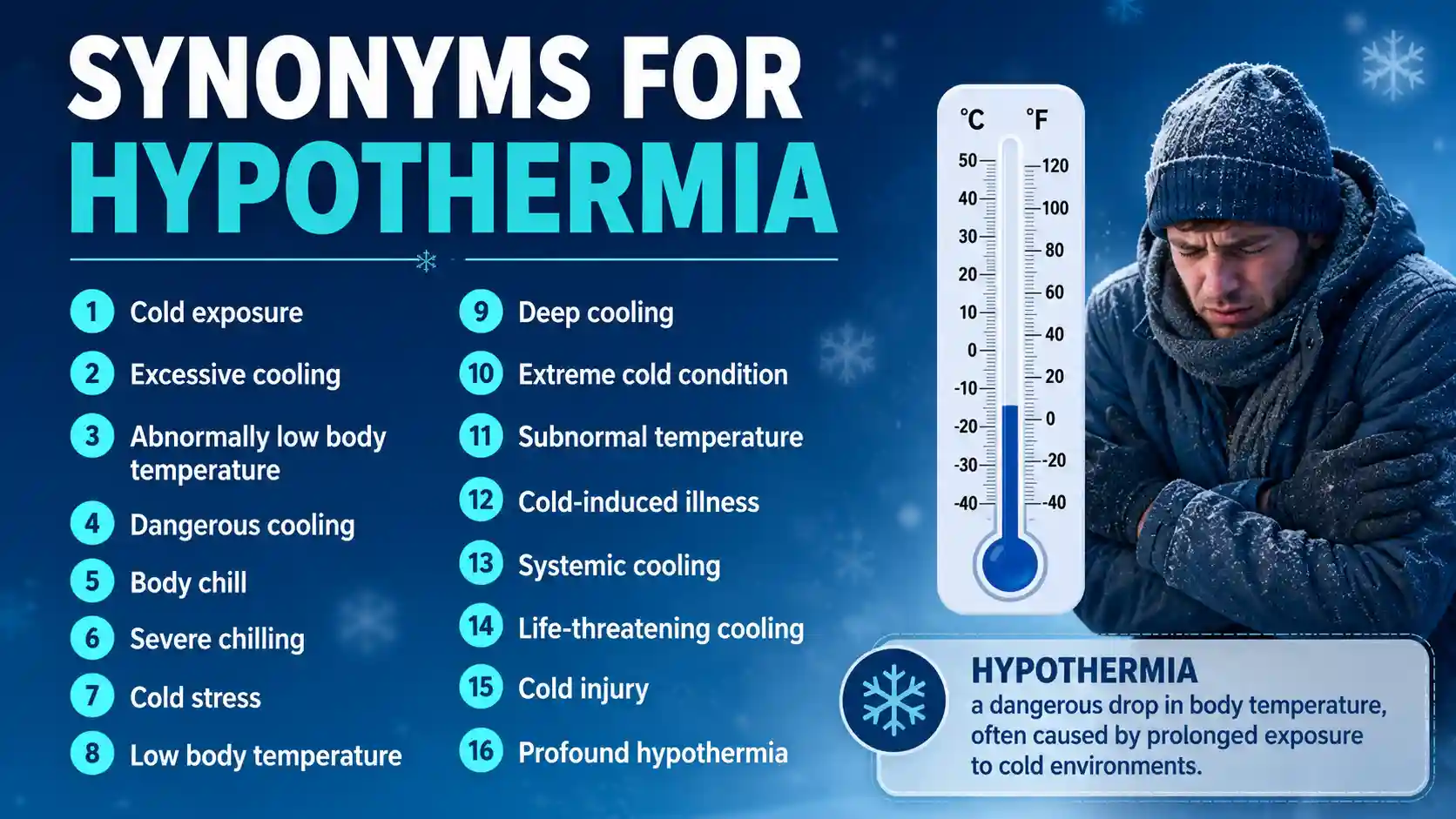 synonyms for hypothermia