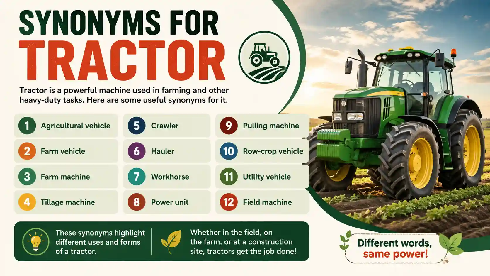 synonyms for tractor