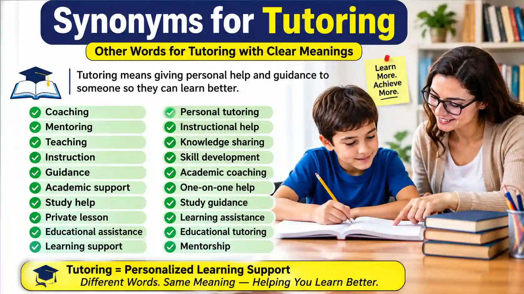 synonyms for tutoring