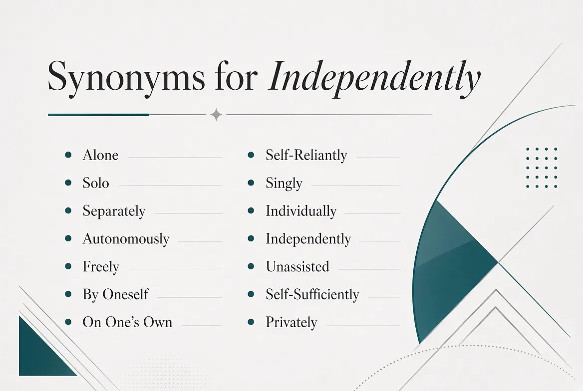 synonyms for independently
