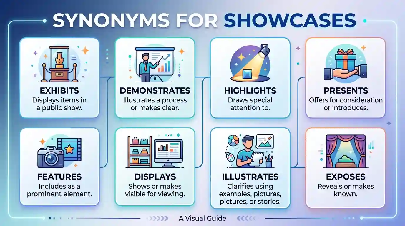 synonyms for showcases