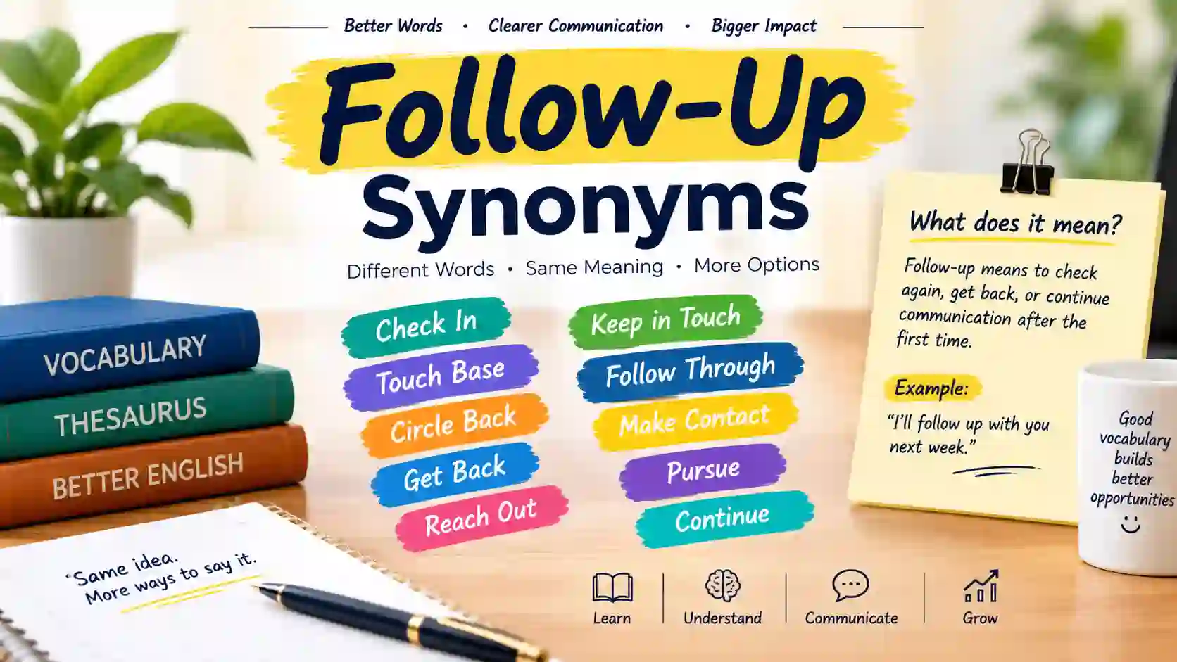 Follow up synonyms