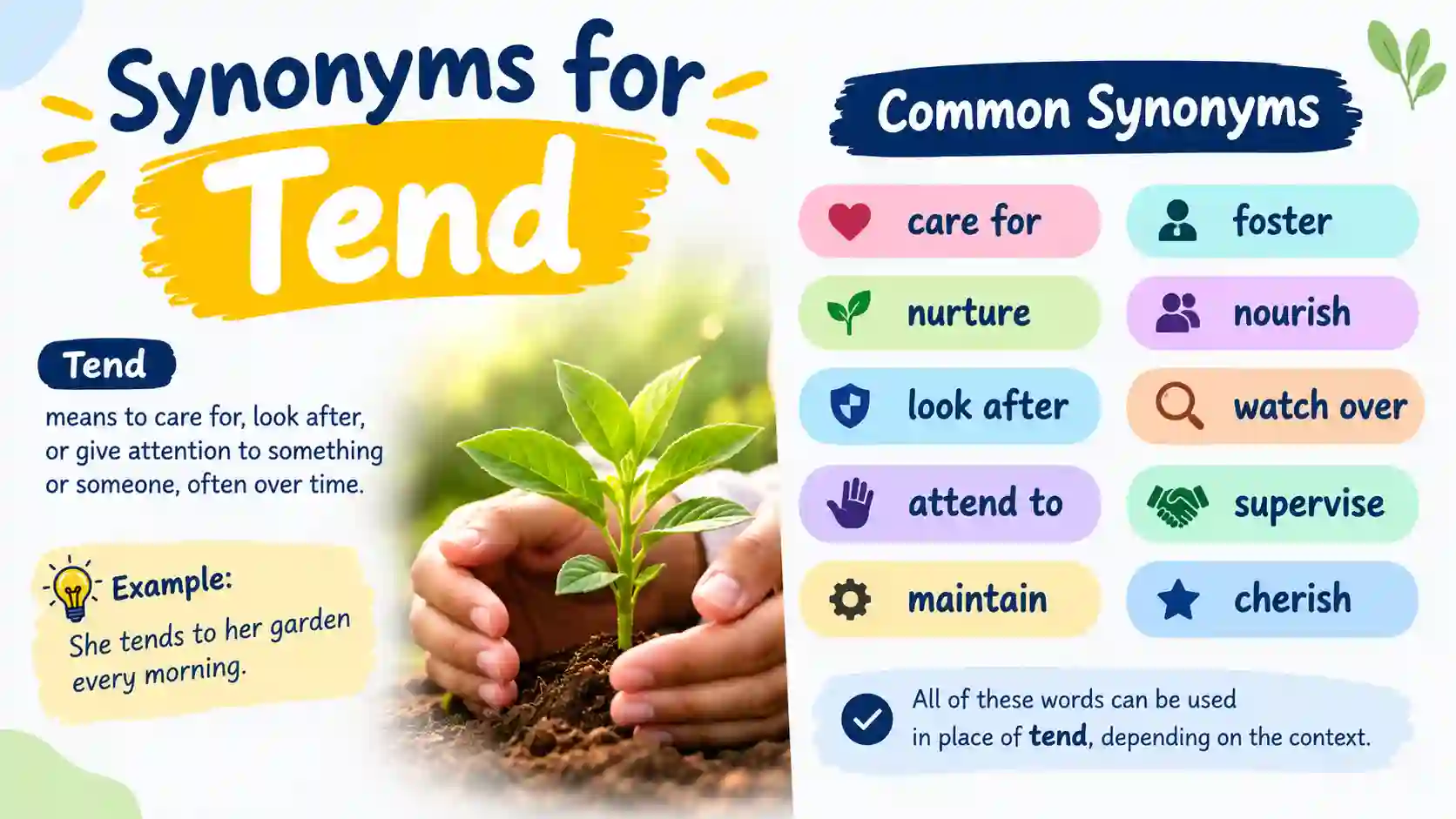 Synonyms for Tend