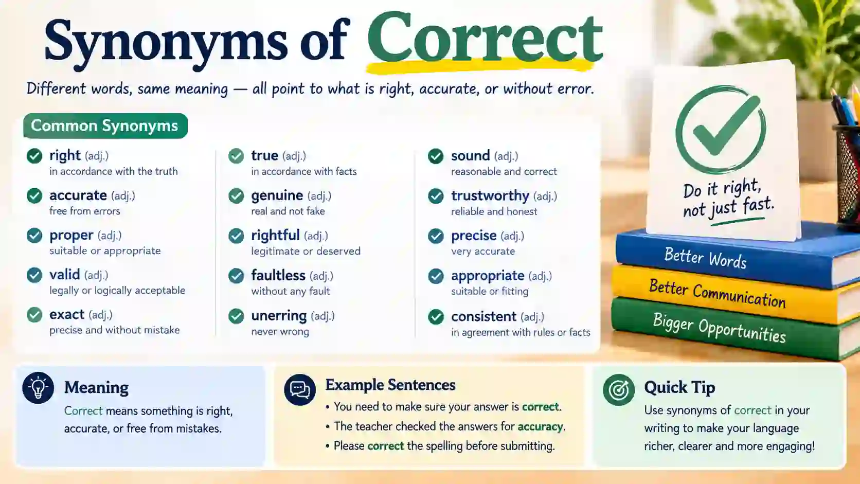 Synonyms of correct